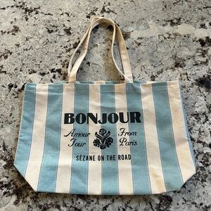 Sézane Striped Cotton Tote. Pre-Owned Condition Very Good